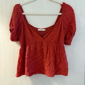 Lush textured Red Women's Top